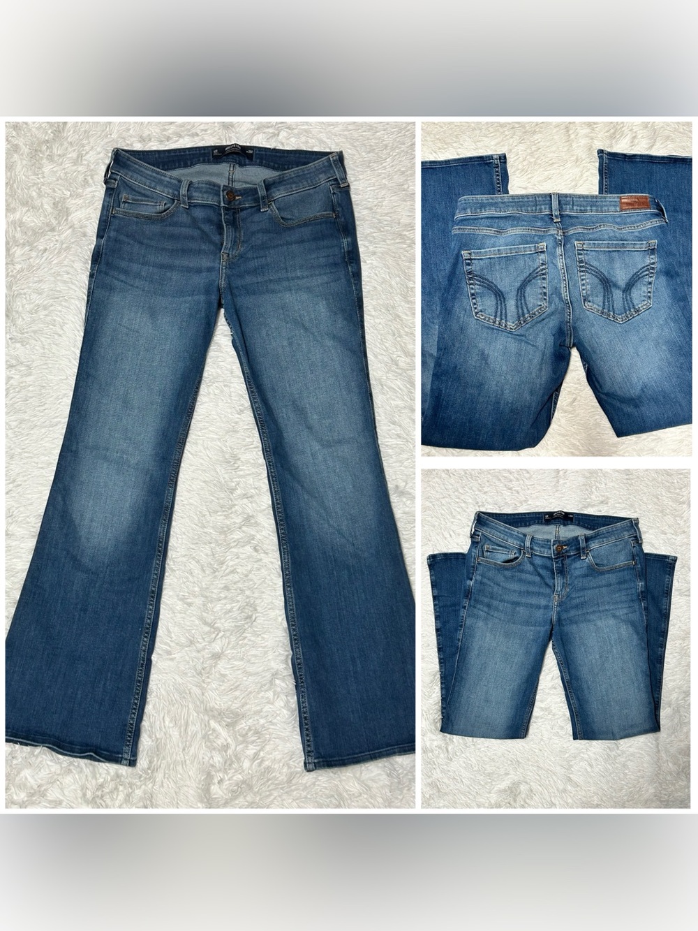 Hollister Low-Rise Bootcut Jeans Medium Wash – Size 10R / W30R